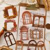 10 pcs Fabric patterned flower window non-stick hand-written material decorative stickers hand made Collage material