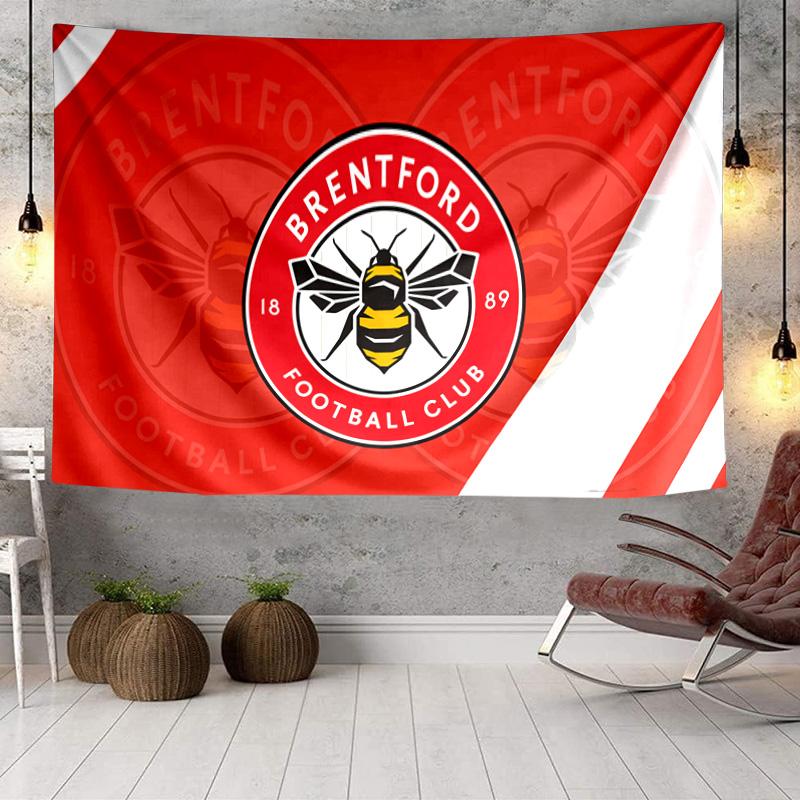 1PC Brentford Football Club Crest Tapestry Hanging for Bedroom,Livingroom, Playroom,Decor Art Room Wall Tapestry Holiday and Birthday Gifts