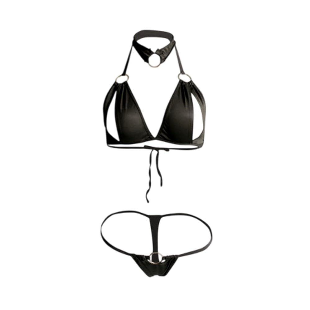 Popular Sexy Lingerie SM Leg Lace Eye Erotic Naughty Extremely SM Cute for Christmas [Mugen] 5-Piece Set Bra, T-Back, Rings, Mask, Handcuffs,