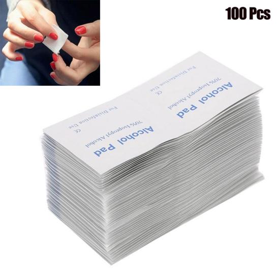 100 Adet Tek Kullanımlık Alkol Pamuk Pedler Oje Çıkarıcı Cilt Telefon Temiz Mendil