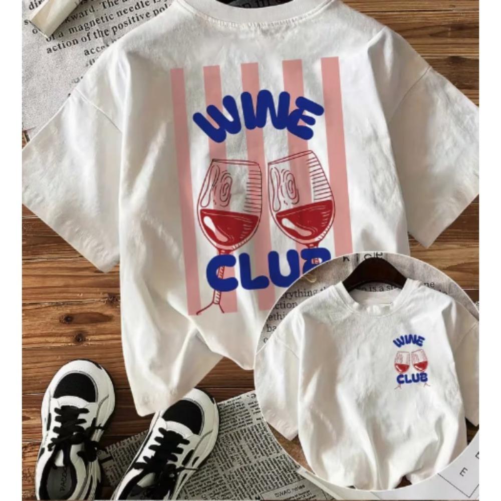 Summer Women s Casual Fashion T-shirt Cartoon Style Pattern Cup Print Round Neck Short Sleeved T-shirt for Women S