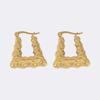 Stainless Steel Textured Trapezoidal Hoop Earrings for Women