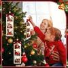 Wooden Picture Frames Christmas Tree Hanging Ornaments 6Pcs Memory Plaids Photo Strips with Bowknot For Festives Space