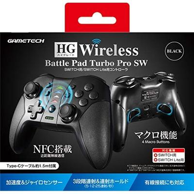 בקר אלחוטי לנינטנדו סוויץ' "HG Wireless Battle Pad Turbo ProSW" (שחור)" - תואם לסוויץ'