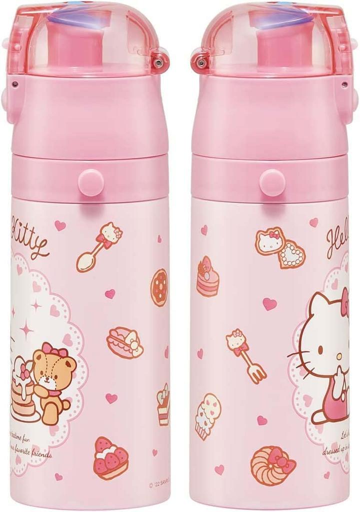 Skater Hello Kitty Candy Shop Sanrio Water for Direct Cup Stainless Steel (SKDC3-A) Bottle, 350ml, Kids, Drinking, Included, 2-Way,
