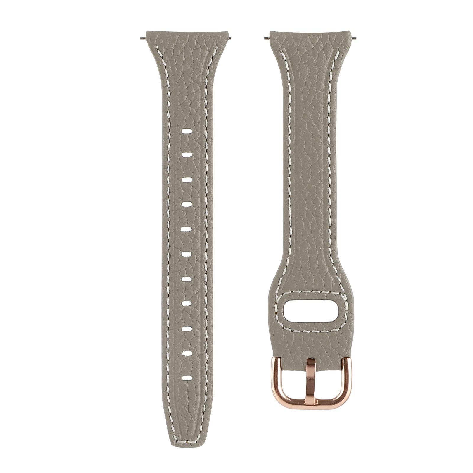 

For Xiaomi Watch S1 Pro/Huami Amazfit GTR4 Pro 22mm T-shape Watchband Litchi Texture Genuine Leather Watch Strap Grey