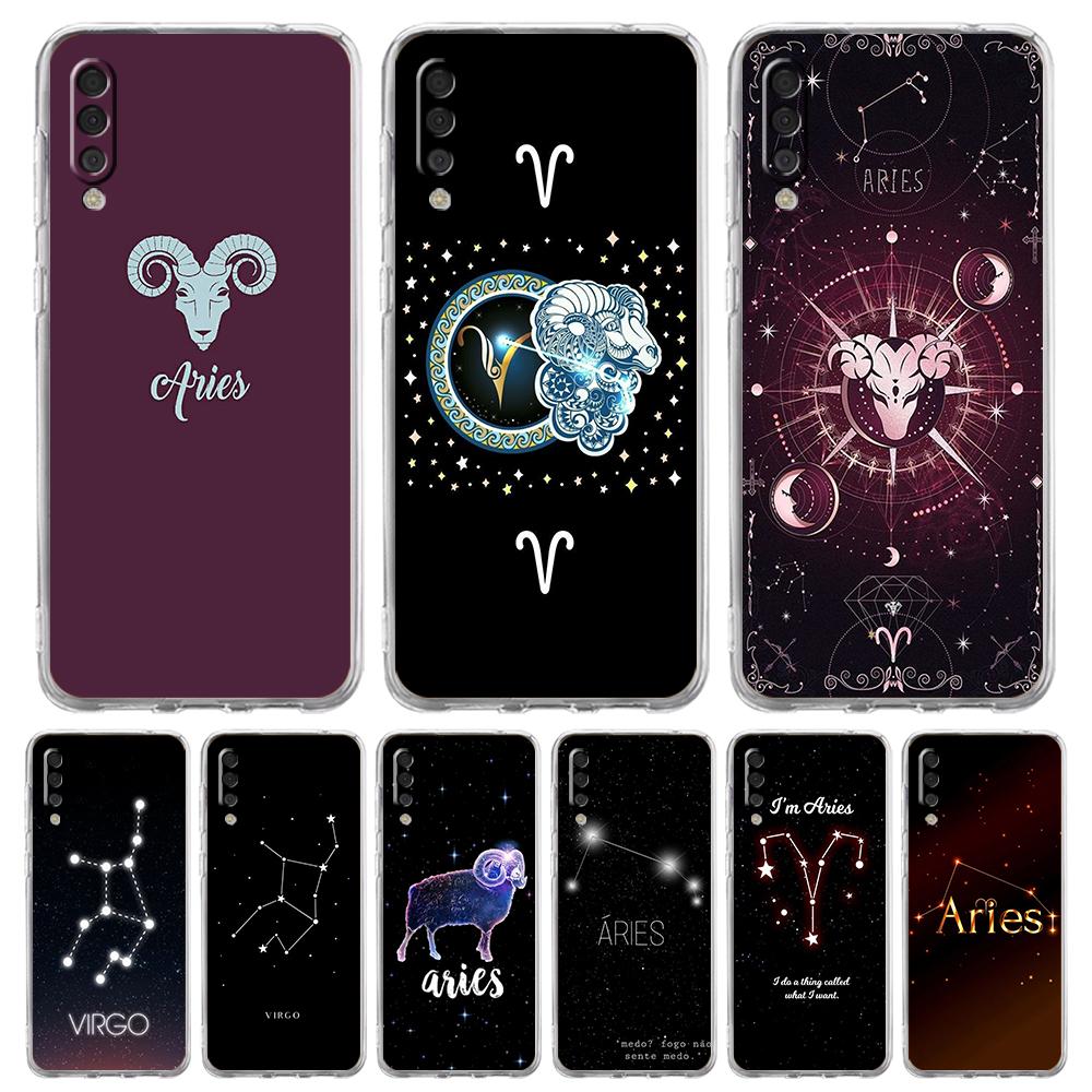 Constellation Virgo Aries Transparent Phone Case for Samsung Galaxy A16 A14 A12 A22 A24 A42 A02 A03S A06 A50 A20 A30 A40 Cover