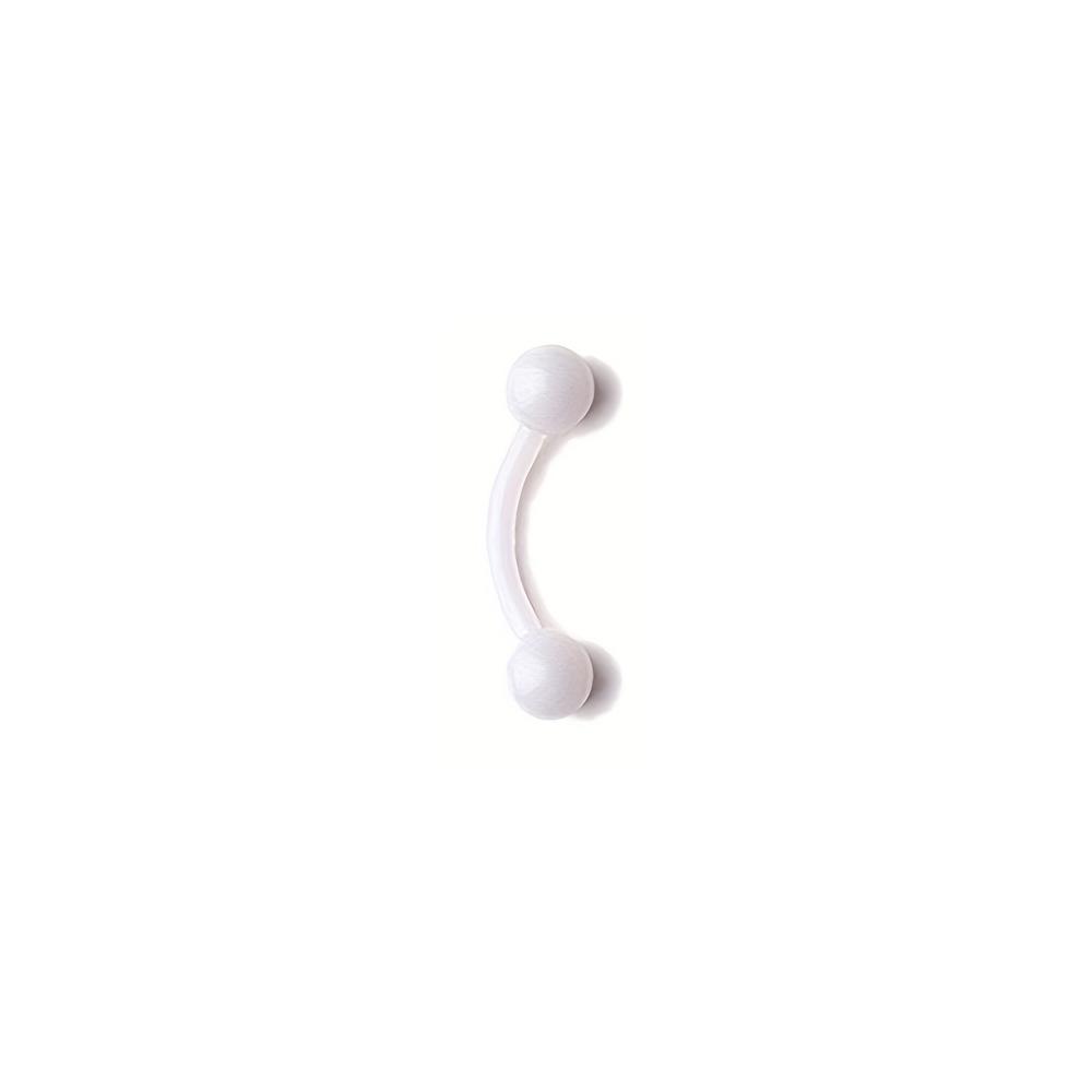 16G Bioflex Acrylic Curved Barbell Horseshoe Lip Eyebrow Rings Piercing Retainer Plastic Flexible Nose Septum Belly Piercing