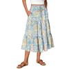 Womens Maxi Skirt Drawstring High Waisted Summer Long Skirts Lightweight Tiered Flowy Floral Pleated Skirts