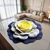 Yousheng Diatomaceous Earth Floor Mat 3D Realistic Flower Pattern Non-Slip Backing Door Mat Living Room Bathroom Kitchen Absorbent Mat