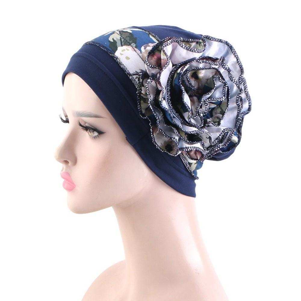 Postpartum Headscarf Big Flower African Turban Breathable Comfortable Muslim Hijab Caps Print Bonnet Beanies For Women