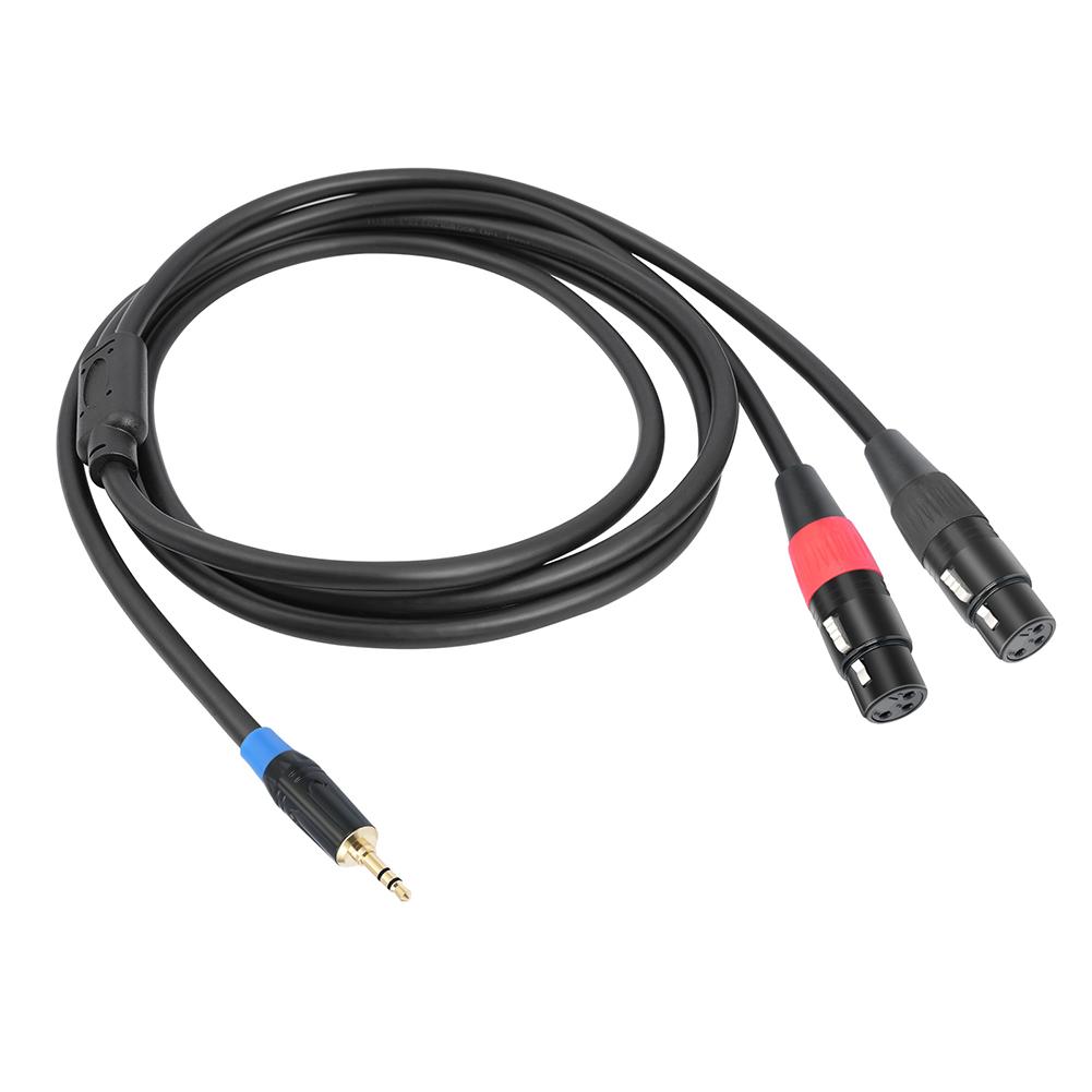 3.5mm To Dual XLR Breakout Y Splitter Cable 3.5mm To Dual XLR Stereo Cable 1/8 Inch Mini Jack To 2 XLR Y Splitter Adapter