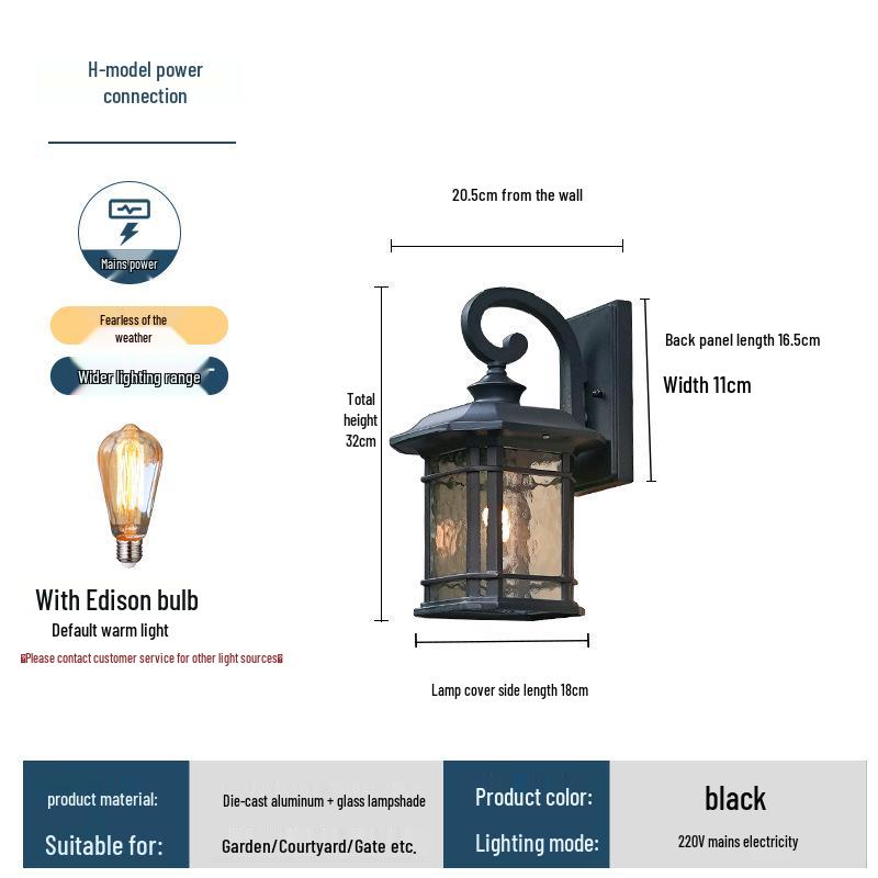 European Style Waterproof Solar Wall Lamp: Super Bright Antique Design for Outdoor Courtyards, Corridors, and Villa Hallways
