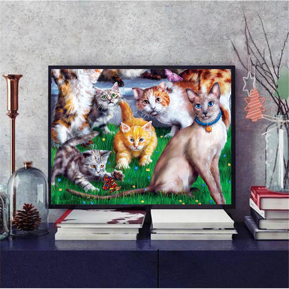 5D DIY Diamond Painting Cat Full Square Round Cross Stitch Sale Diamond Embroidery Animal Needlework Handmade Gift Art