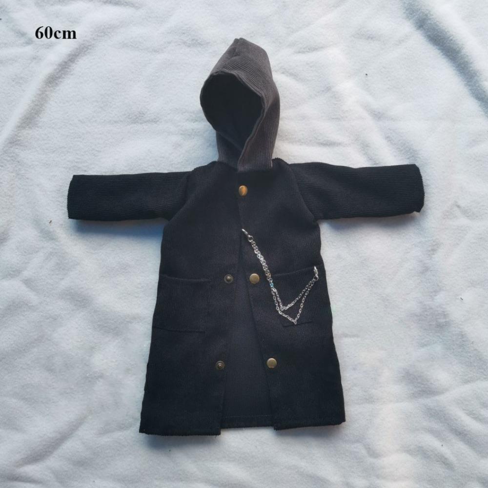 30/45/60cm Doll Windcoat with Chain WhiteBlack Handmade Doll Hoodies Jacket Fashion Coat Doll Outwear Clothes DIY Accessories
