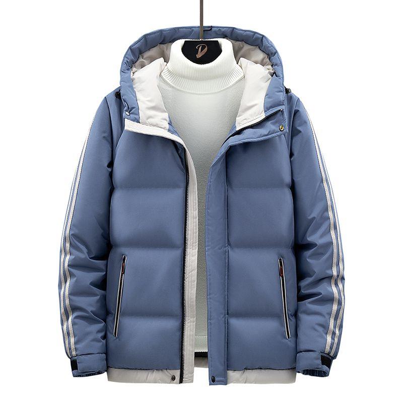 

Новая однотонная мужская ветровка с воротником-стойкой на хлопковой подкладке, теплая толстая мужская парка, зимняя повседневная мужская верхняя одежда 4XL