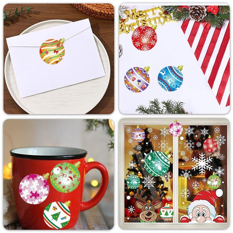 500Pcs Merry Christmas Stickers Christmas Theme Seal Labels Stickers For Diy Gift Baking Package Envelope Decoration