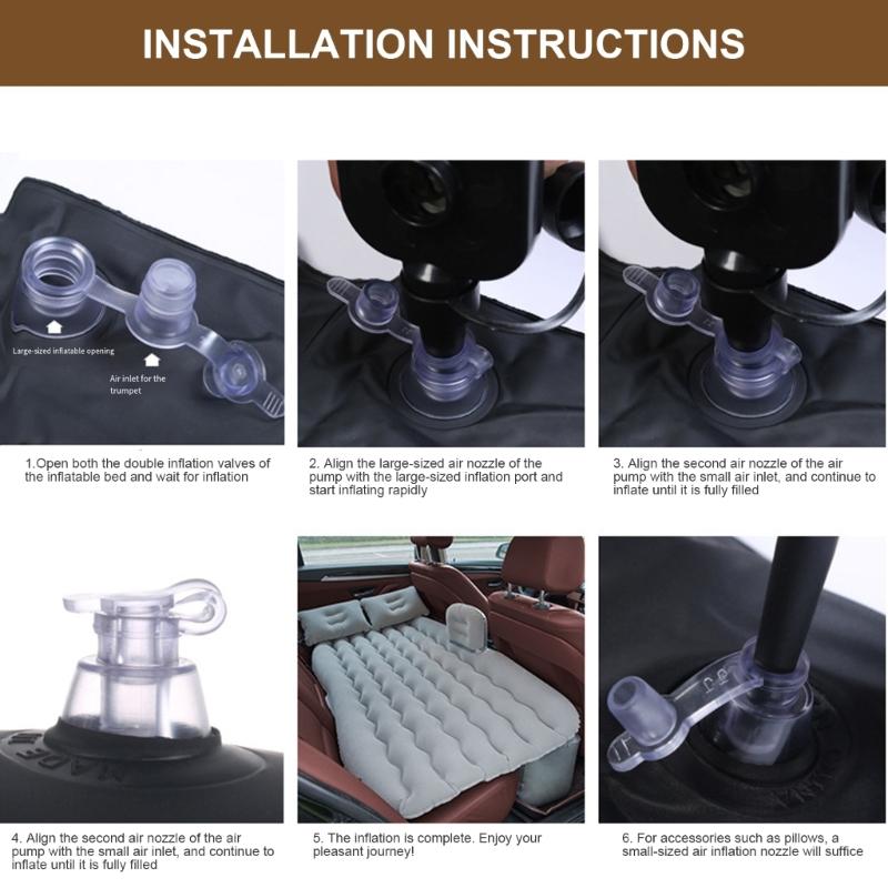 Travel Air Bed T Shape Not Slip Base Body Shape Waves Design Double Layer Leakproof Pad for Car Backseat Children