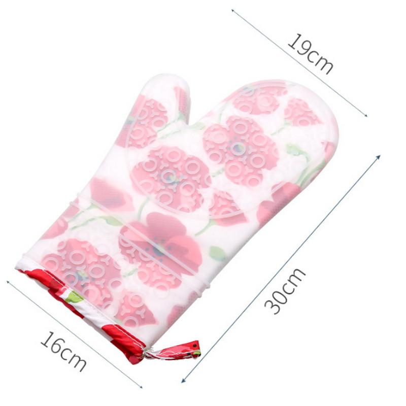 

Толстые термостойкие силиконовые прихватки для духовки, кухонные утепленные прихватки, водонепроницаемые для выпечки, приготовления пищи, гриля, микроволновой печи красный