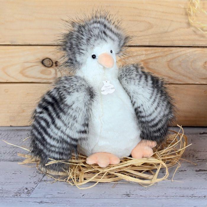 Histoire d'ours - peluche poule poulette blanche 20 cm - doudou et compagnie
