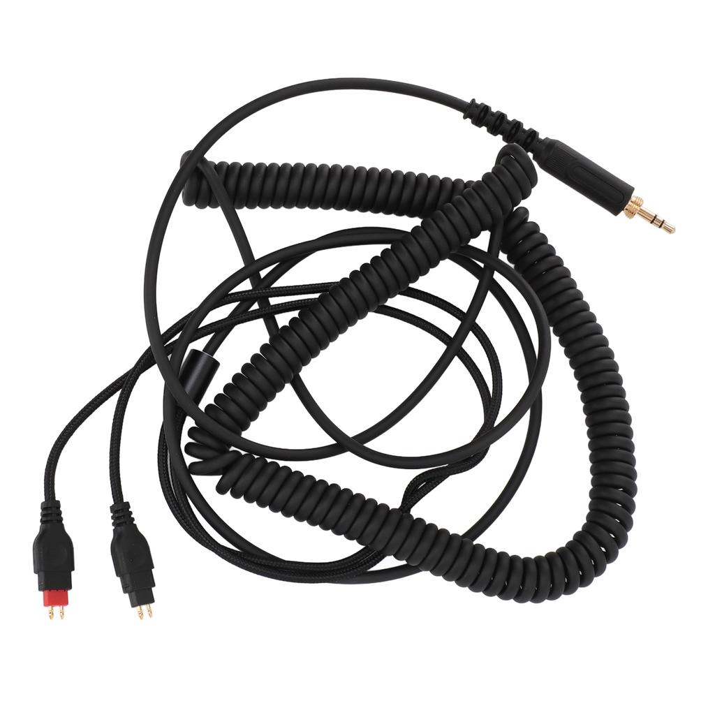 Coiled Headphone Cord Replacement with 3.5mm Plug and 6.35mm Adapter for Sennheiser HD650 HD660 S HD