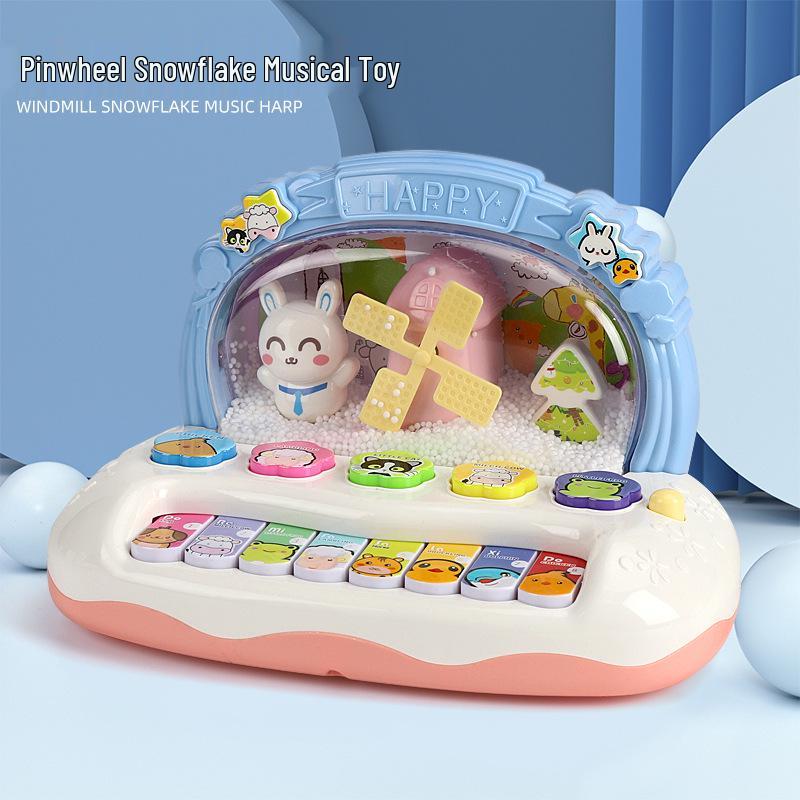 Dreamy Snow Flower Musical Keyboard: Toddler & Infant Teaching Piano with Flashing Lights