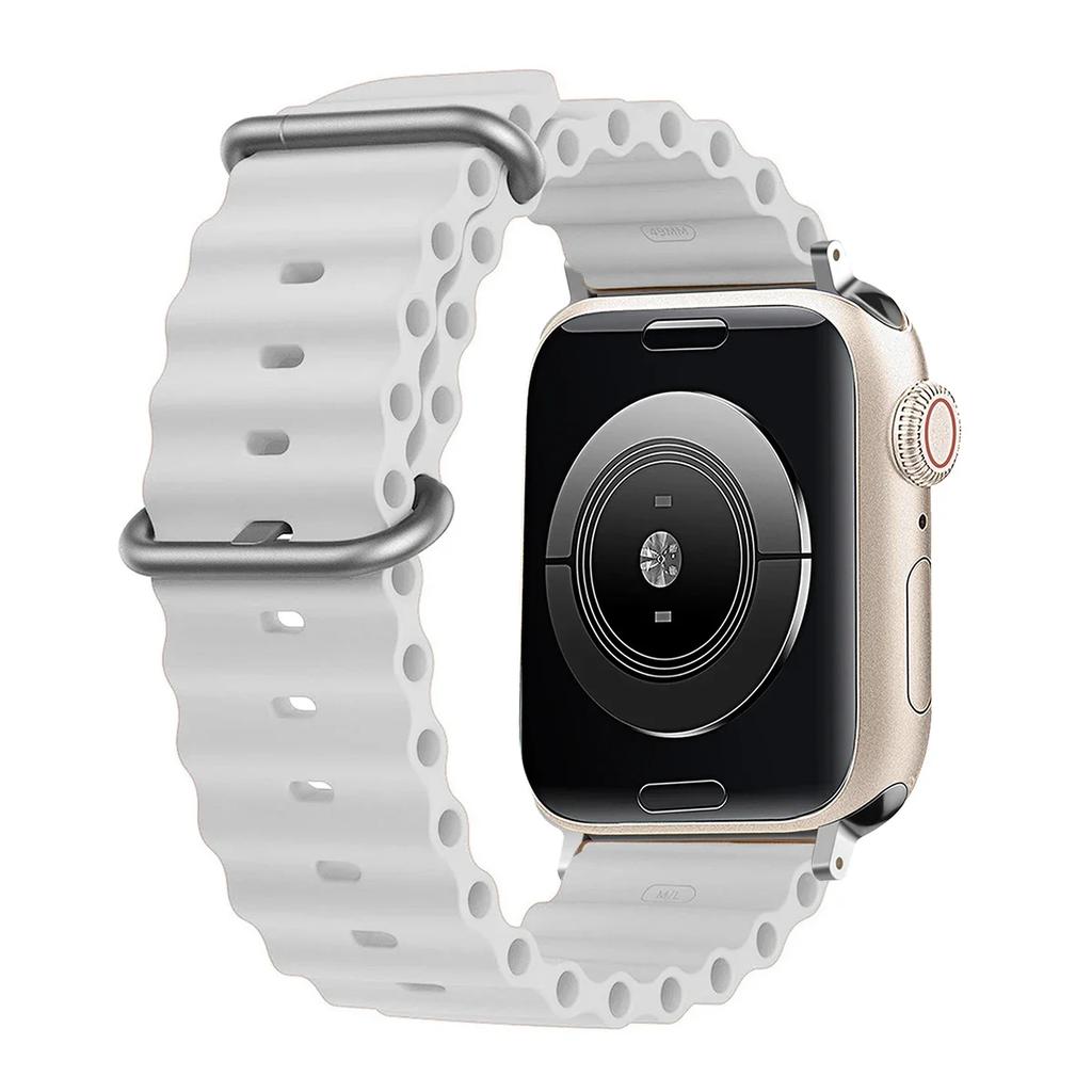 Silicone Ocean Strap for Apple Watch Band Ultra 3 49MM Series 11 10 SE3 Iwatch 42MM 46 44 45 38 40 41mm Correas 44MM 45mm Bands