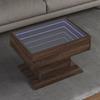  Coffee Table with LED, Brown Oak, 70x50x45 Cm