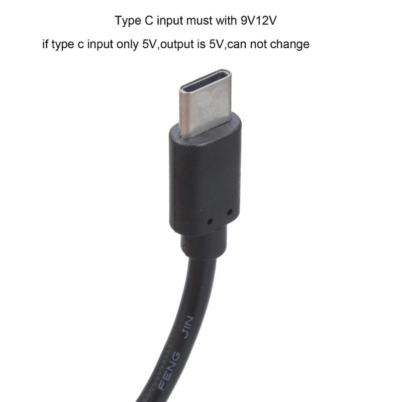 Adjustable Voltages USB C To 5V9V12V15V24V Car Power Adapter Cable With Digital Screen For Home Outdoor Car Devices