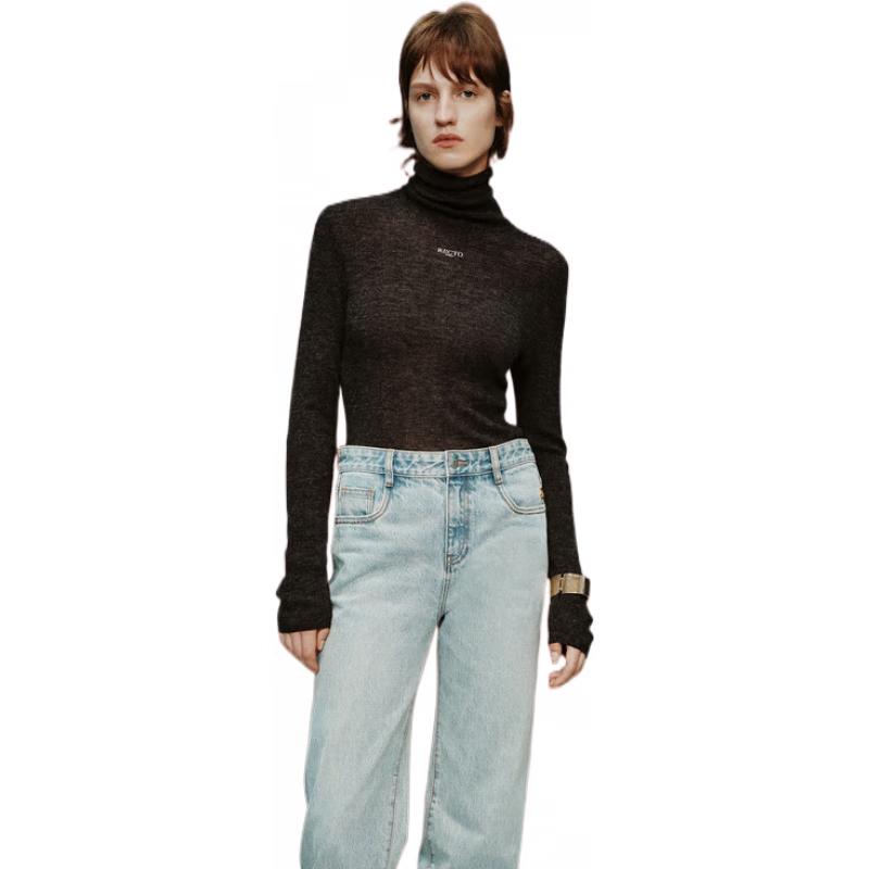 MO&Co. RECTO Baby Alpaca Seamless High-Neck Knit Sweater