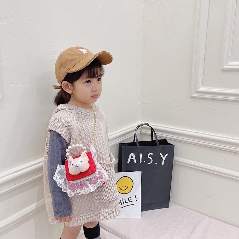 Stylish Children's Mini Red Handbag With Pearl Accent Perfect For New Year Celebrations
