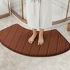 Solid Color Bathroom Absorbent Mat Thickened Bath Mat Fan-Shaped Door Mat  Bathroom Floor