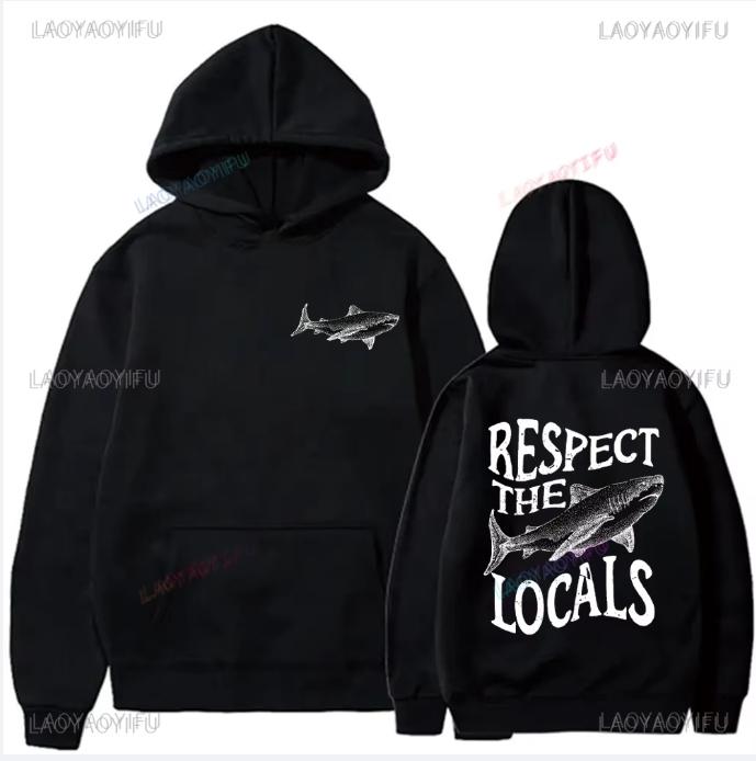 Respect The Ocean Hoodie - Ocean Surf Hoodie Carolina Blue Hoodie Words on Back Turtle Sweatshirt for Outdoor Enthusiasts