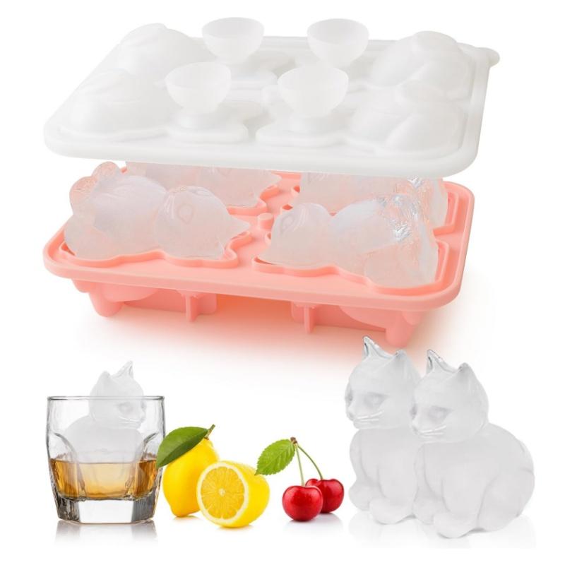 1PC 3D Cat Ice Block Mold Easy To Release Silicone Ice Hockey Device Household Kitchen Ice Making Mold Free of BPA 6