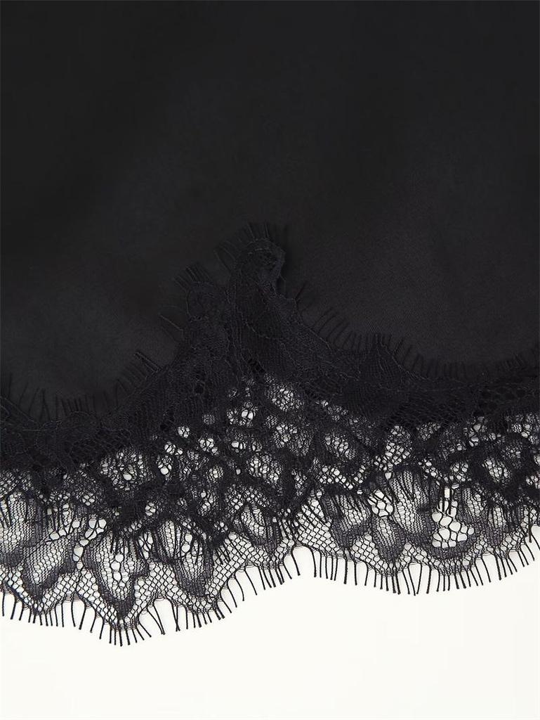 2025 Cross-Border Lace Halter Top & Satin Skirt Set