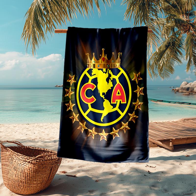 Club América Fashion Beach Towel: Ideal for Summer Adventures, Soft, Absorbent and Quick Drying, Suitable for Swimming and Bathing