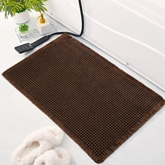 Covoraș de podea absorbant rapid, îngroșat, cu uscare rapidă, textura 3D, antiderapant, fund, care captează murdăria, covor de intrare multifuncțional pentru baie, duș, chiuvetă, bucătărie, covor