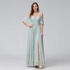 Cross-border Women's Clothing New Popular Holiday Dress Drawstring Sexy Dance Dress Shoulder Sleeve Banquet Host Evening Dress