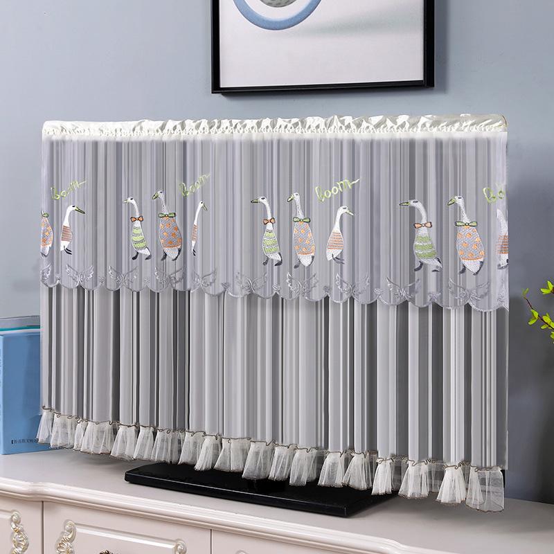 1PC Dog Duck Bear Ultra-thin Television LCD Protector 32/37-40 Inch Embroidered Lace Cartoon Animal Dust Cover Protector Cover