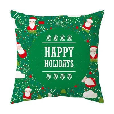Merry Christmas Cushion Cover 45*45 Cartoons Pillowcase Cotton Linen Sofa Cushions Pillow Cases Pillow Covers