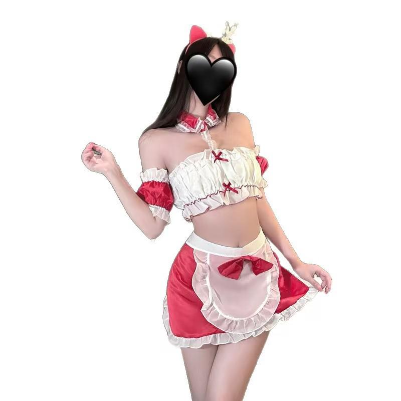 Ahao's Sexy Christmas Role-Playing Nightgown Set for Women: Quick-Release Passionate Temptation