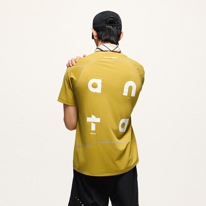 Anta Short Sleeve Knitted T-Shirt Summer Tee Men tops Durian-Green 952625103-4
