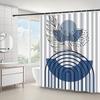 1pc blue bohemian abstract leaf pattern shower curtain, polyester fabric, machine washable, suitable for bathroom decoration