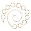 Korean Style Spring and Summer Fashionable Elegant Shiny Circle Waist Chain for Women with Dress Decorative Metal Large Ring Belt for Women