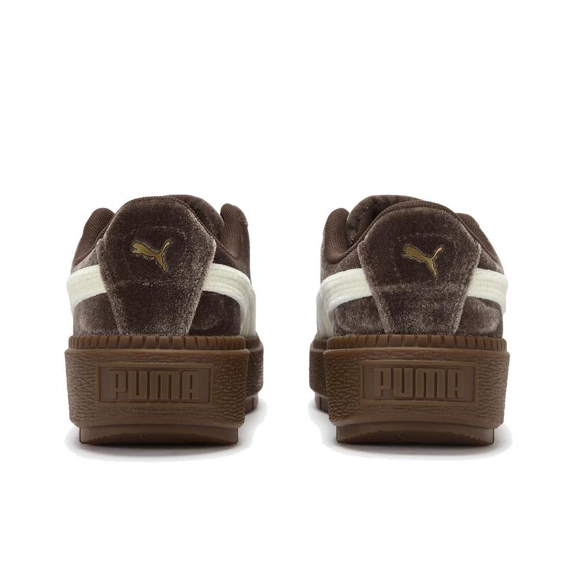 Puma Platform Comfortable Versatile Durable Low-Top Sneakers Women Sneakers Coffee-Brown 406752-02