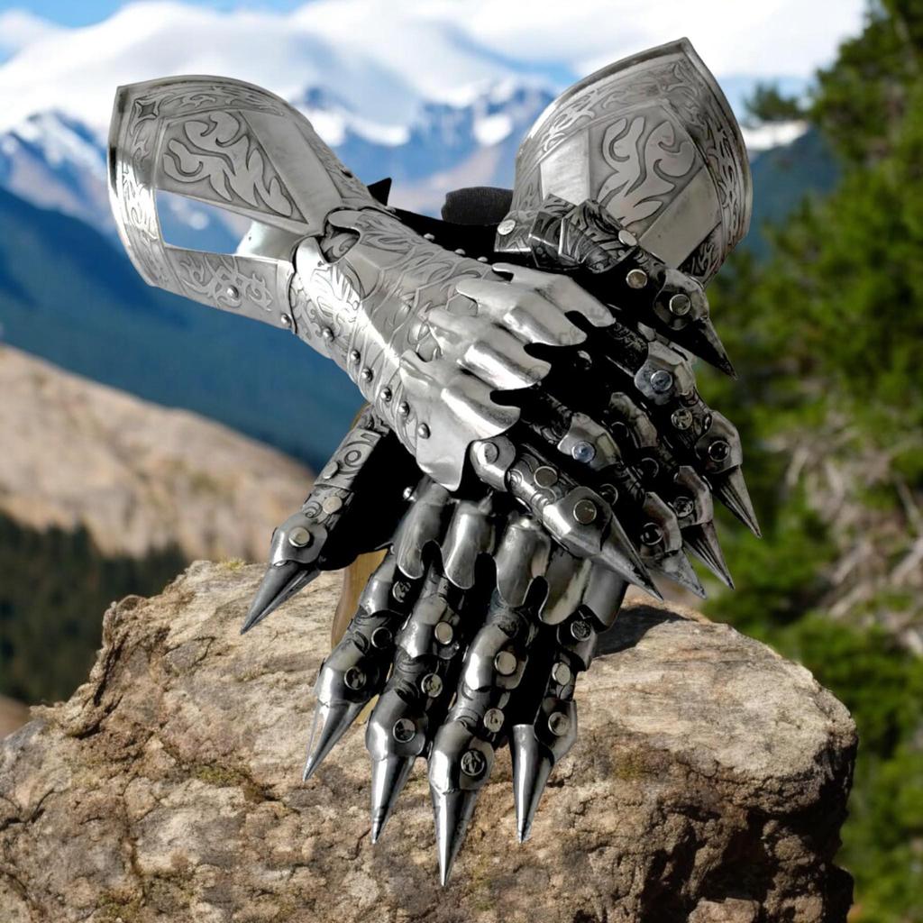 LOTR Gauntlets Ringwraith Nazgul Design Engraved Medieval Nazgul Gauntlets