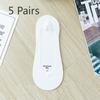 5 Pairs of Women's Summer Thin Ice Silk Sweat Absorption Shallow Mouth Invisible Short Boat Socks