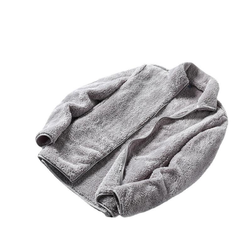 Couple's Autumn/Winter Fleece Jacket: Women's Coral Fleece Coat & Men's Warm Shell Liner