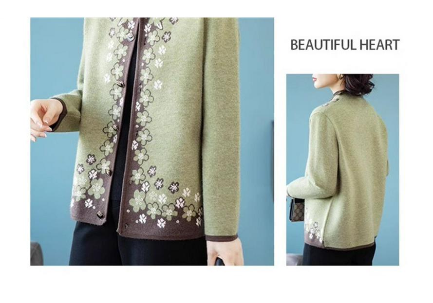 Stylish Spring and Autumn Cardigan for Women: Trendy Short Jacket for Middle-aged and Elderly, Perfect for 50+ Fashion