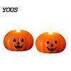 Retro Halloween Table Decoration Flameless Fake Candle, Battery Operated Stacked Pumpkin/Ghost Candle Light, Party Atmosphere Light LED Flickering